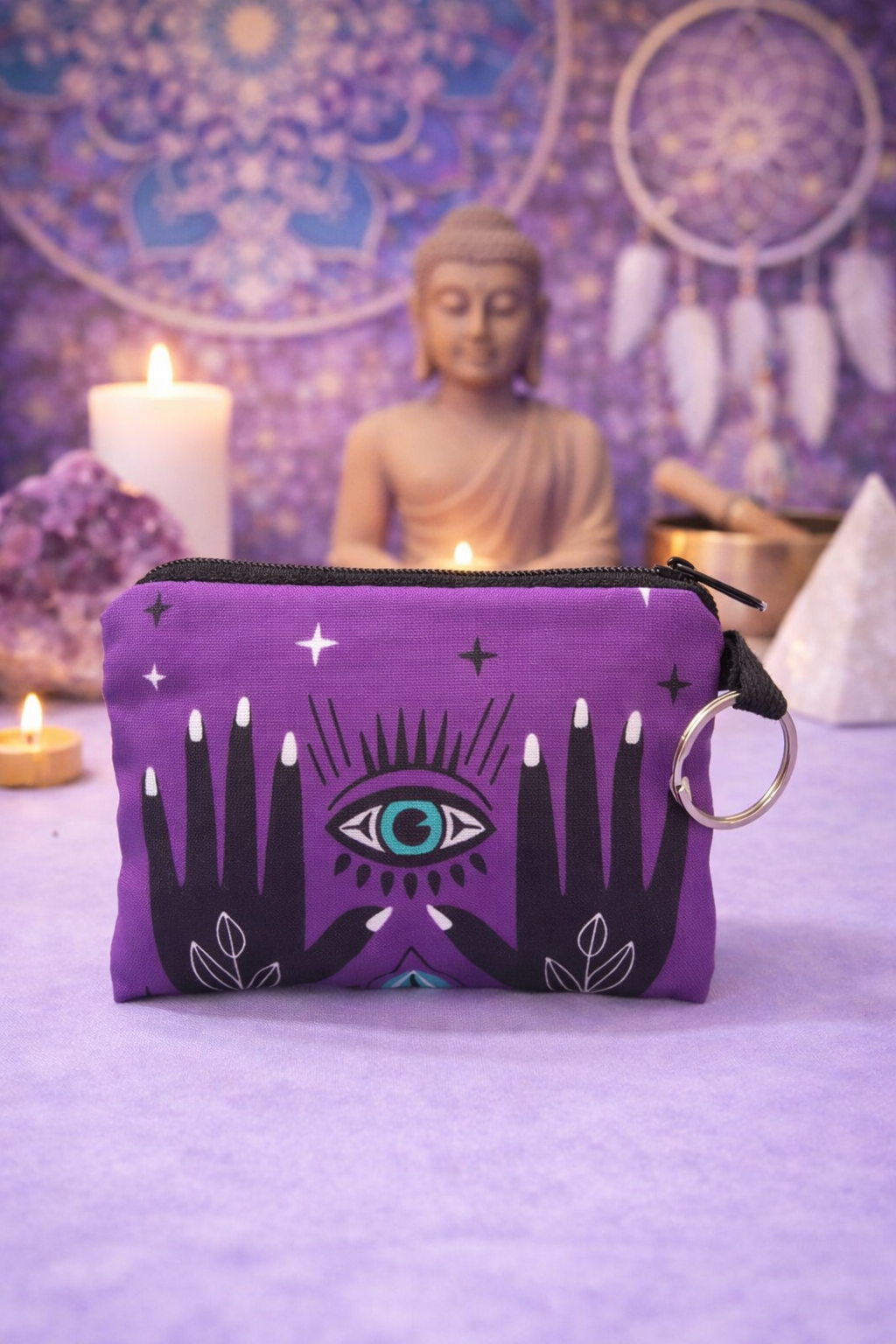 Monederos místicos con diseño de ojo protector