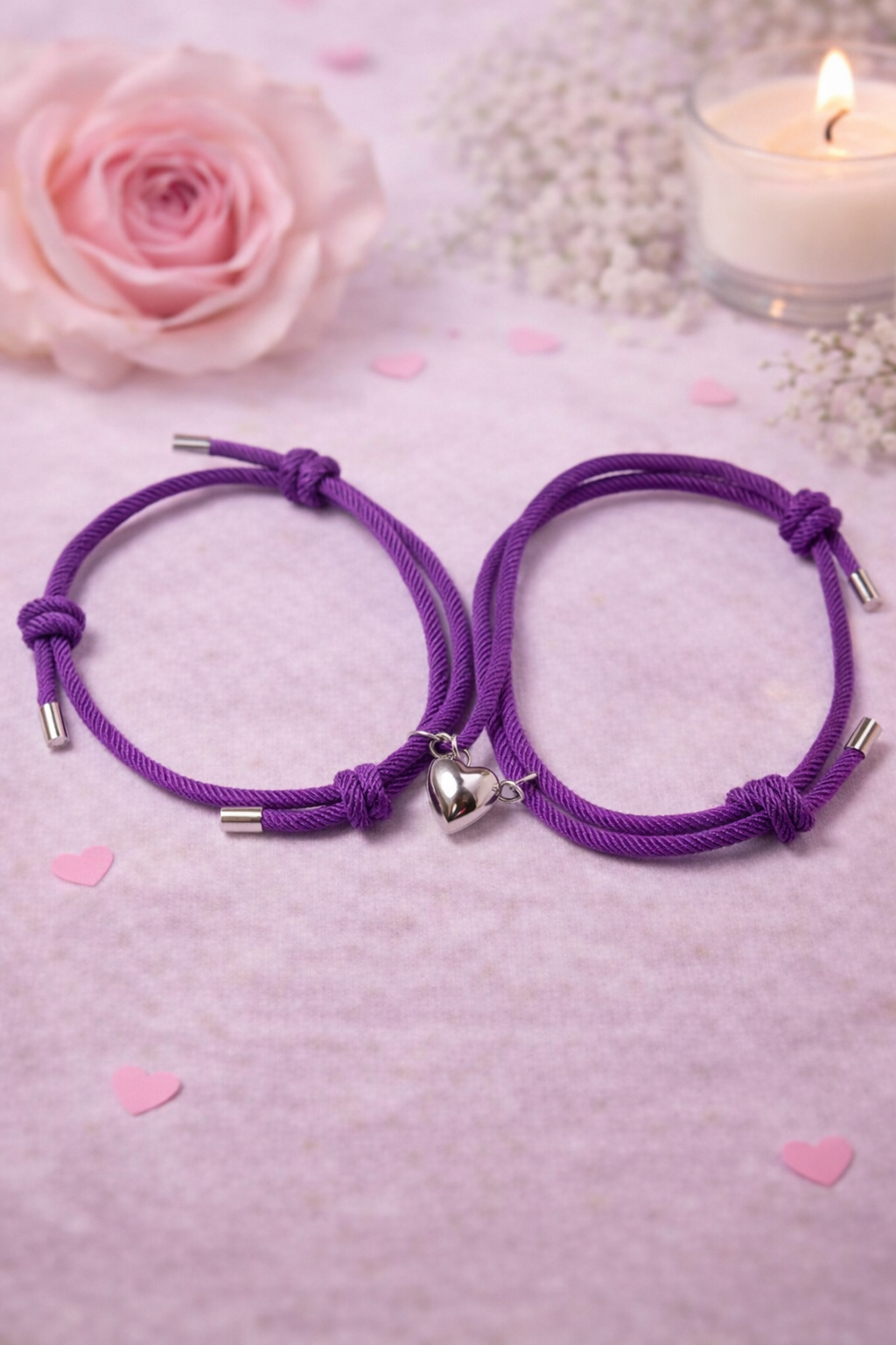 Pulseras de Pareja con Corazón