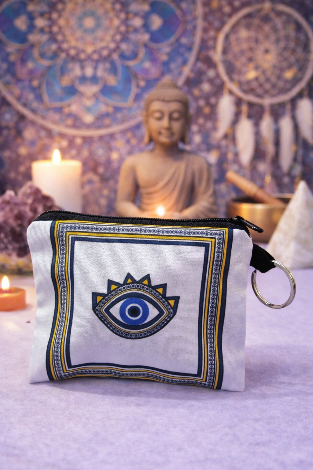 Monederos místicos con diseño de ojo protector