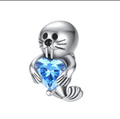 Charm Foca con Corazón Azul