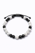 Pulsera de piedras naturales blanco & negro – Ajustable