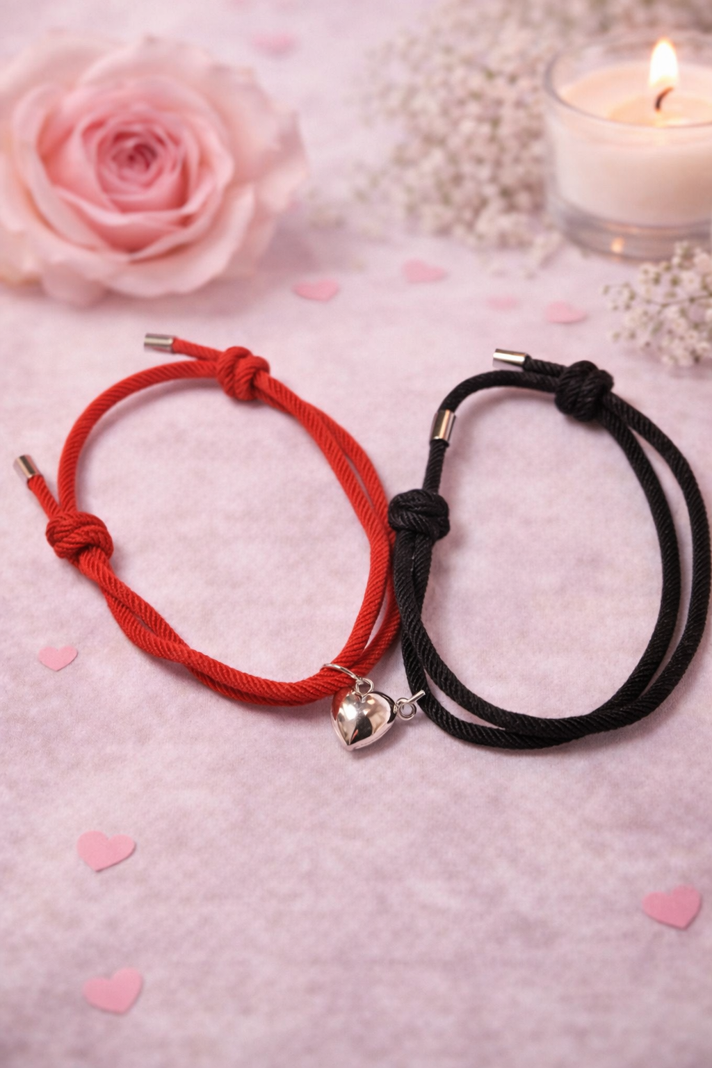 Pulseras de Pareja con Corazón
