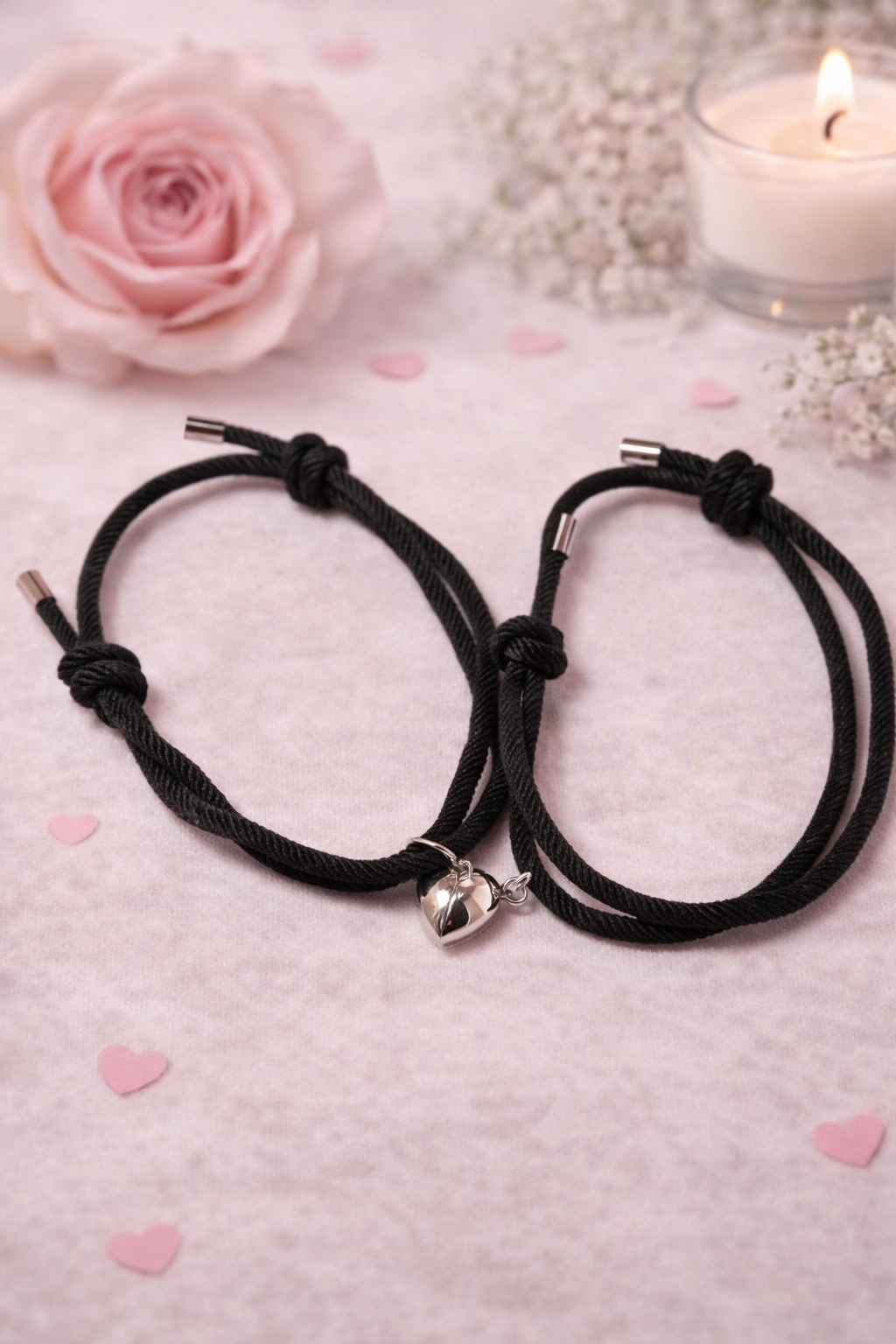 Pulseras de Pareja con Corazón