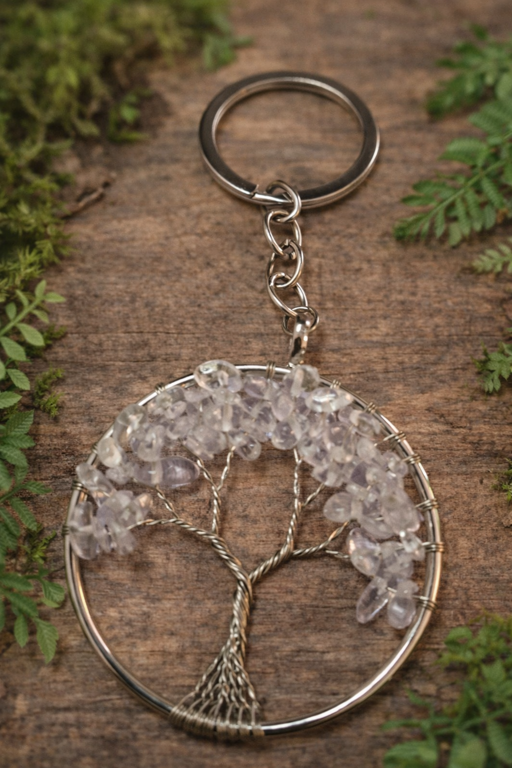 Llavero Árbol de la Vida con piedras naturales
