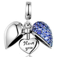 Charm Corazón “I Love You” con Cristales Azules
