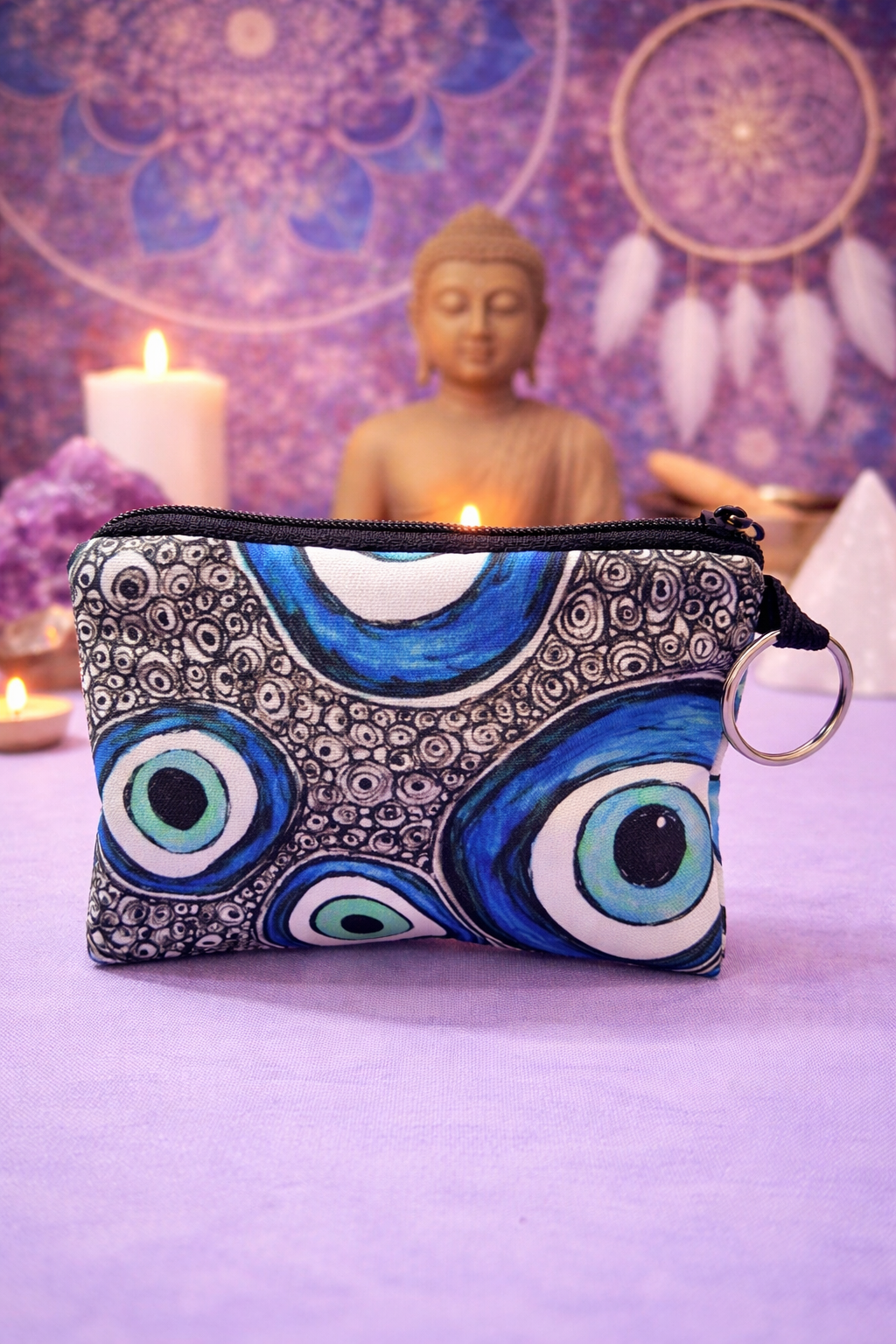 Monederos místicos con diseño de ojo protector