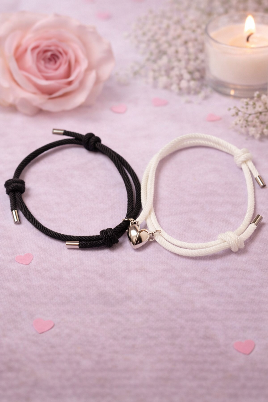 Pulseras de Pareja con Corazón