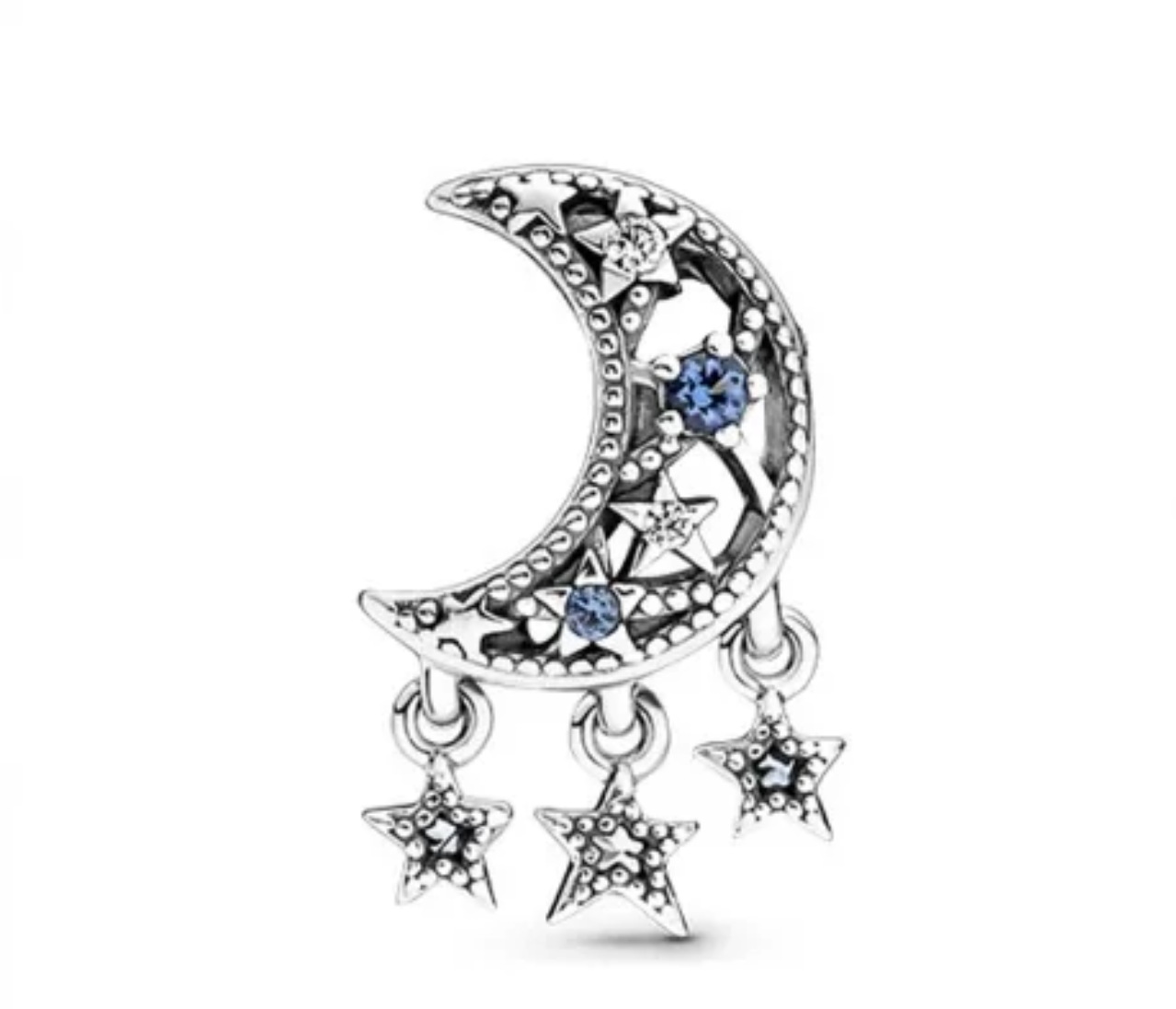 Luna con estrellas colgantes