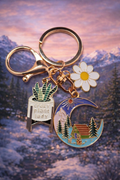 Llavero metálico con charms naturaleza