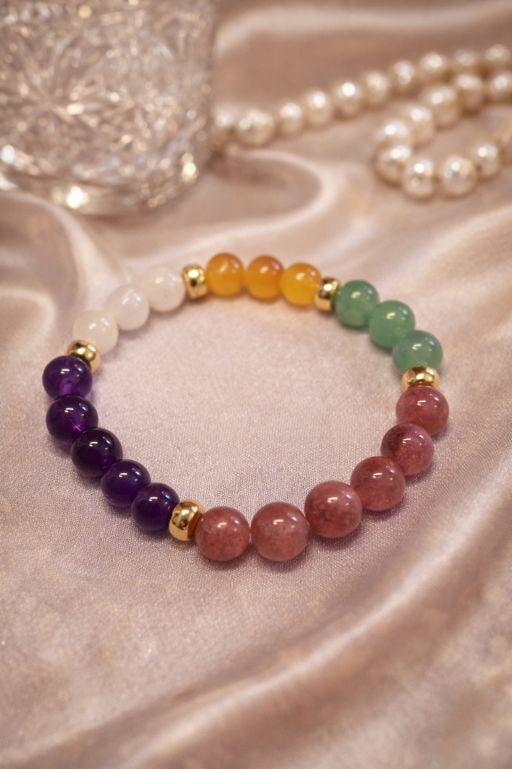 Pulsera multicolor de piedras energéticas