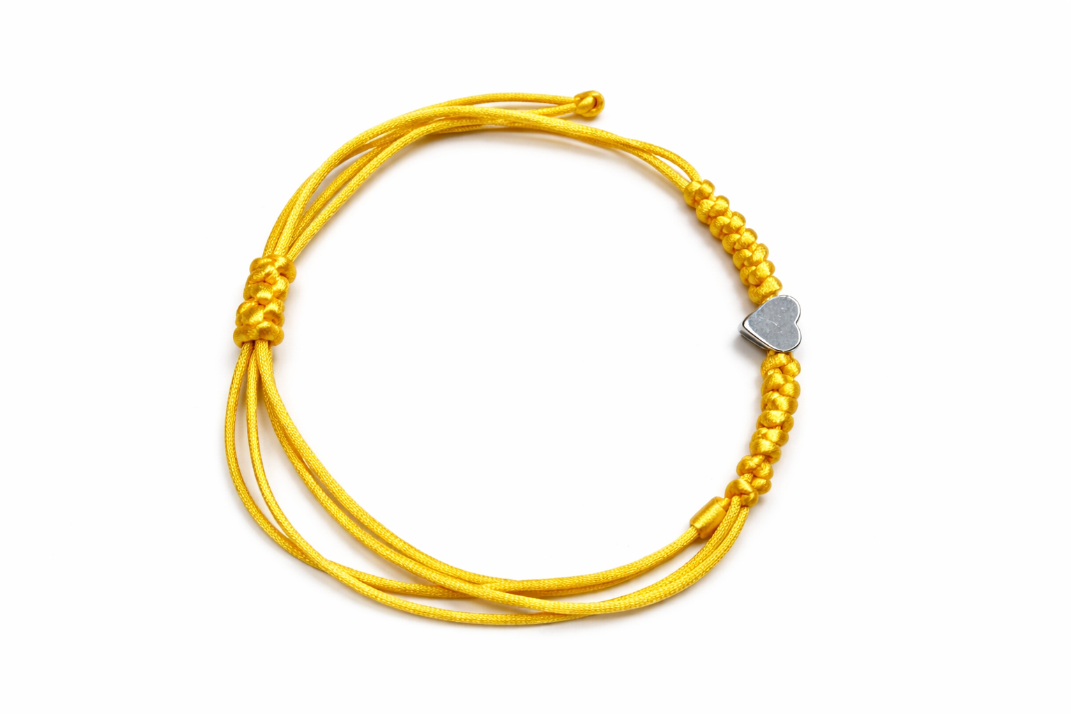 Pulsera ajustable con corazón plateado/dorado