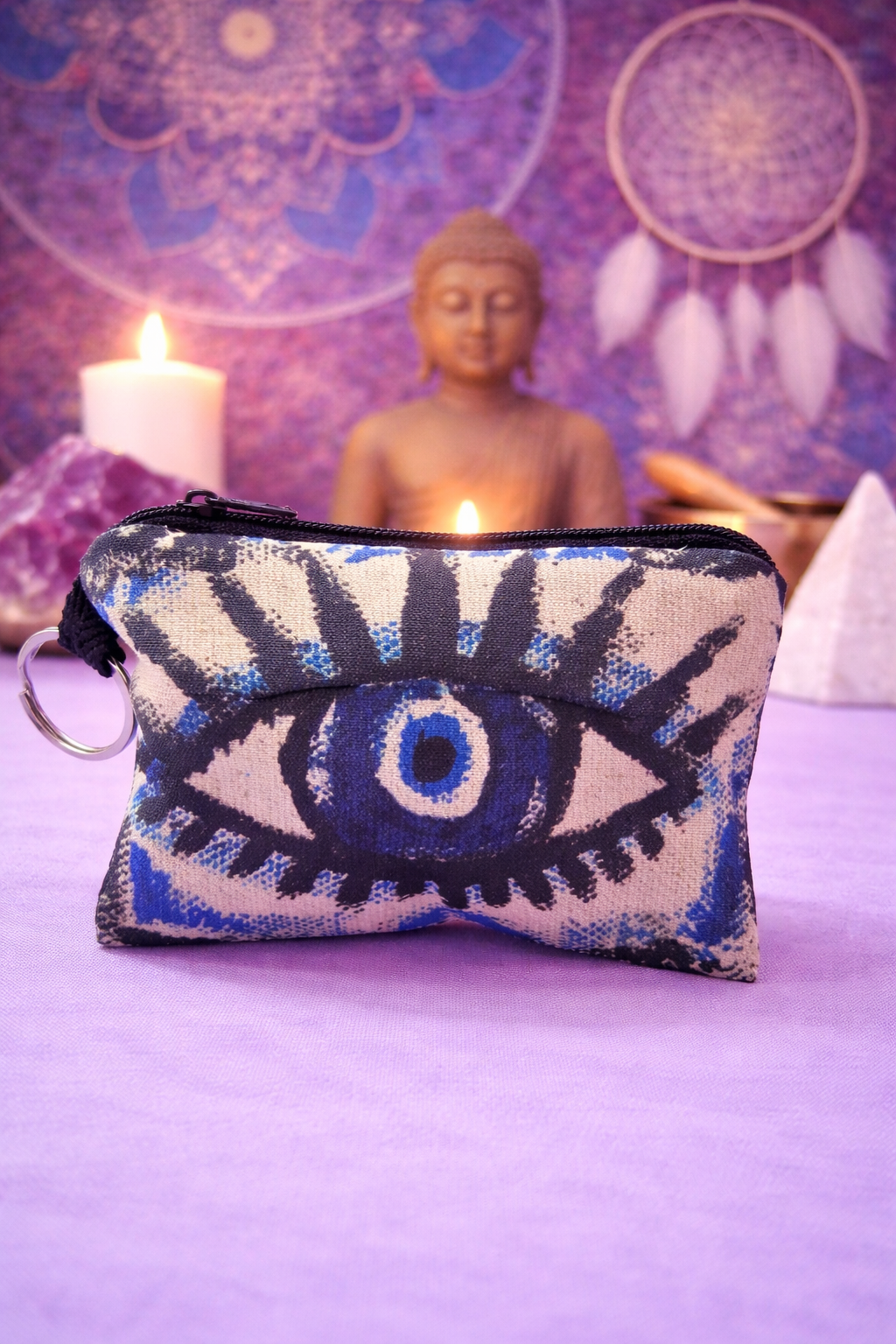 Monederos místicos con diseño de ojo protector