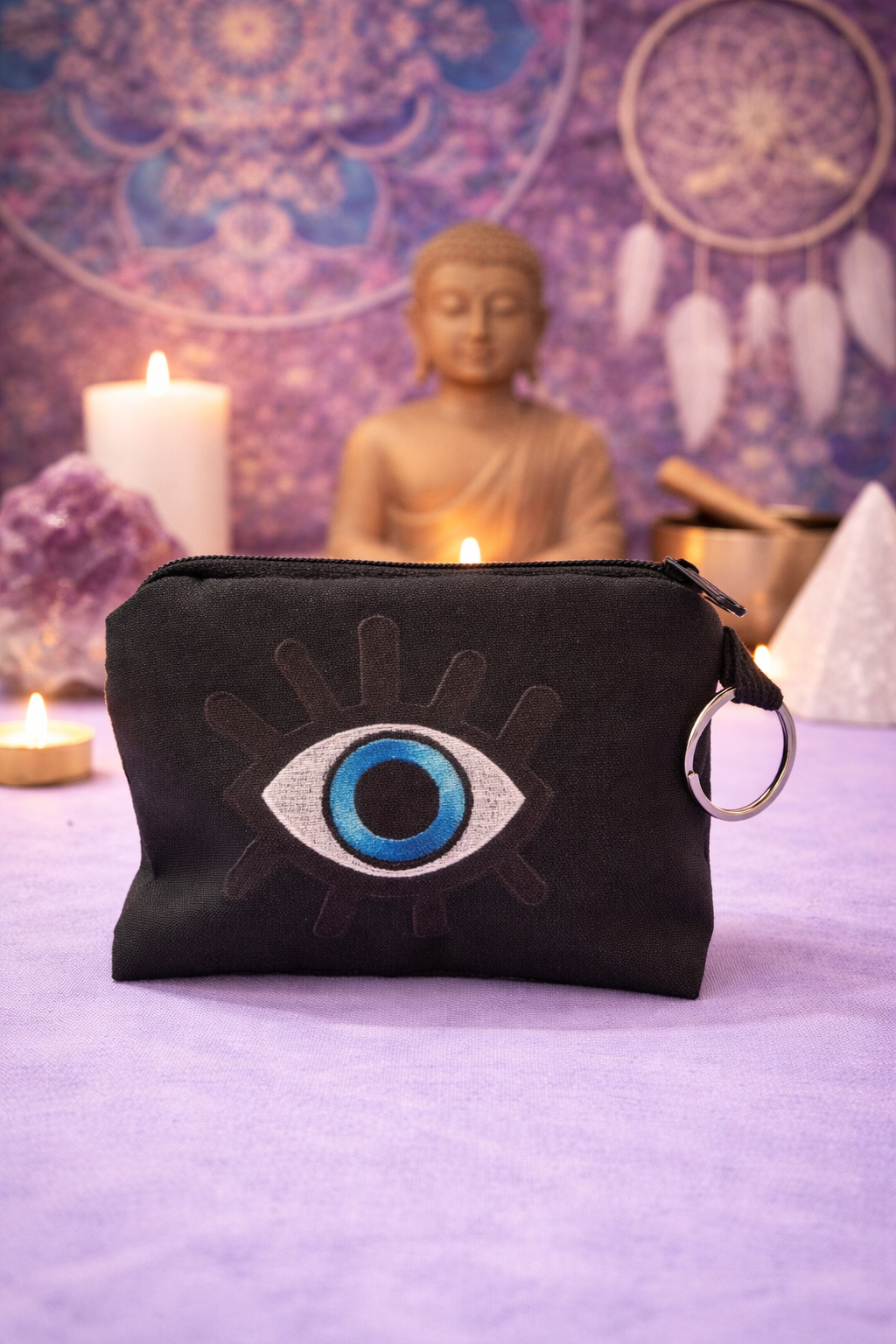 Monederos místicos con diseño de ojo protector