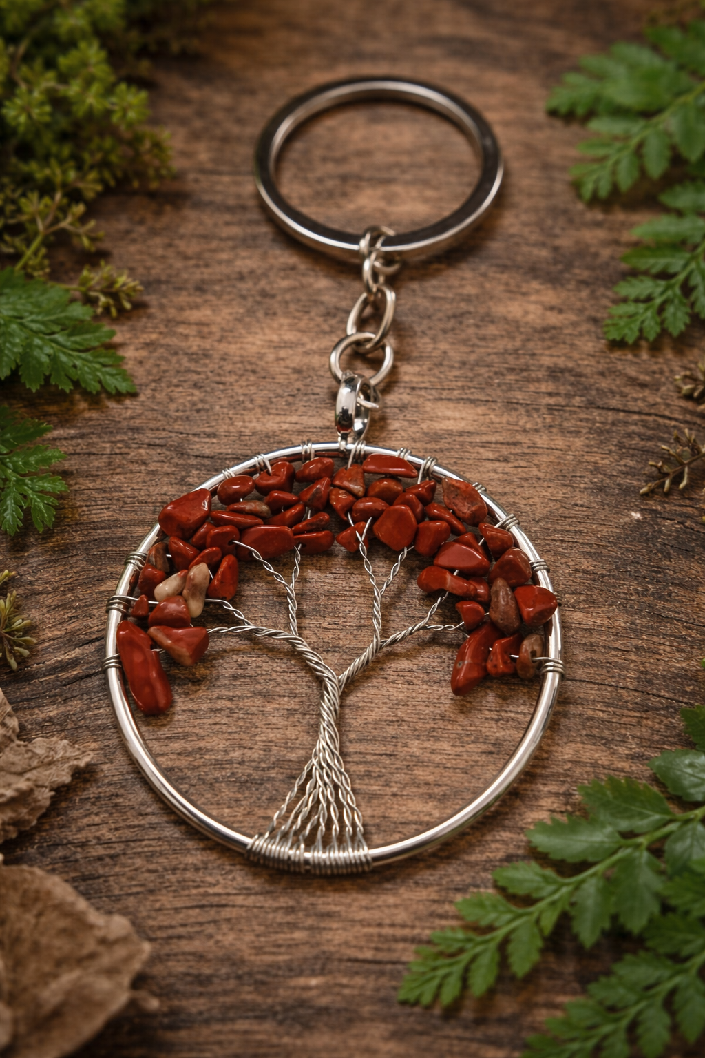Llavero Árbol de la Vida con piedras naturales
