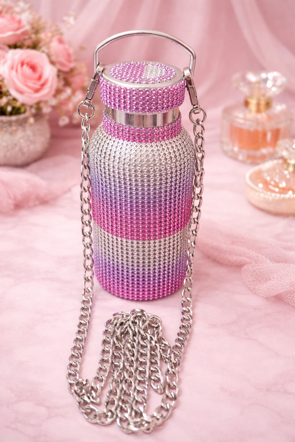 Termo glam con cadena tipo bolso